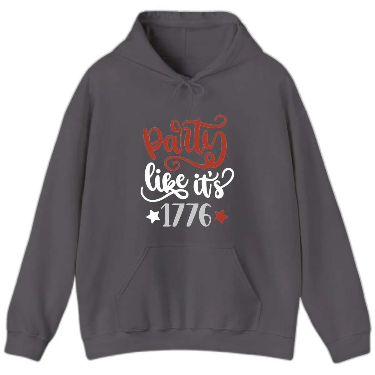 Party Like It's 1776 Celebration Design Hoodie in Charcoal