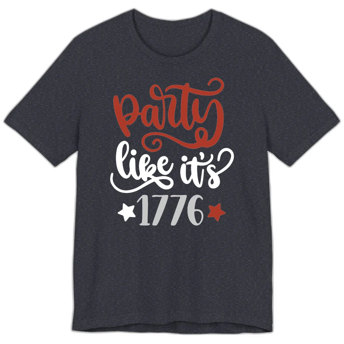 Party Like It's 1776 Celebration Design Premium T-Shirt in Heather Navy
