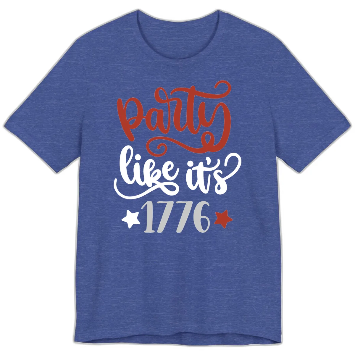 Party Like It's 1776 Celebration Design Premium T-Shirt in Heather True Royal