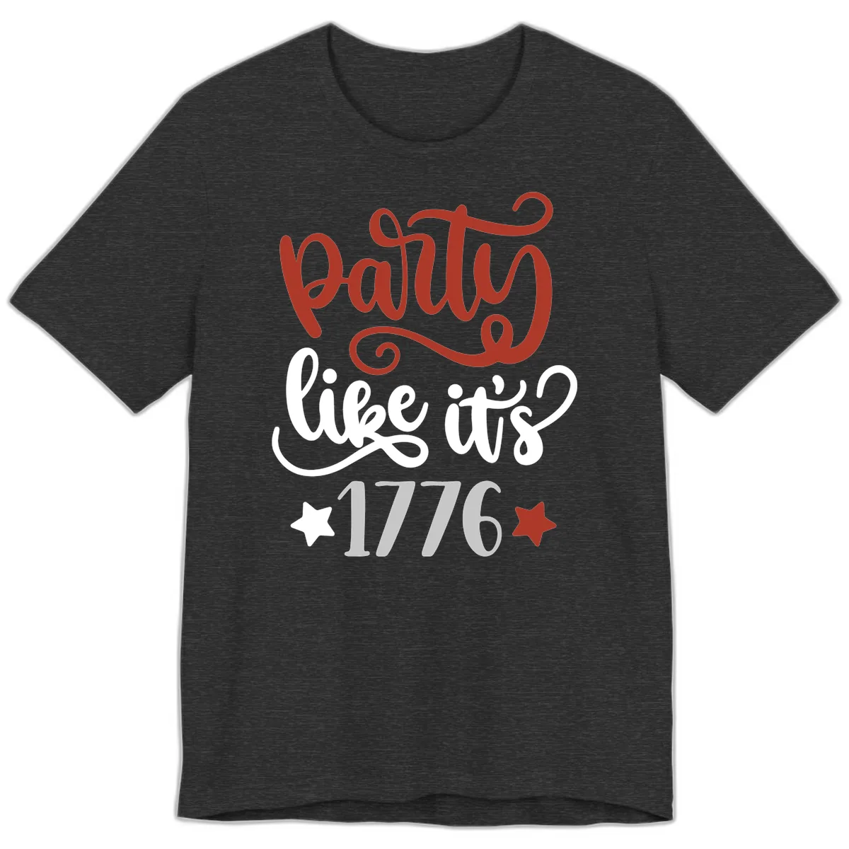 Party Like It's 1776 Celebration Design Premium T-Shirt in Dark Grey Heather