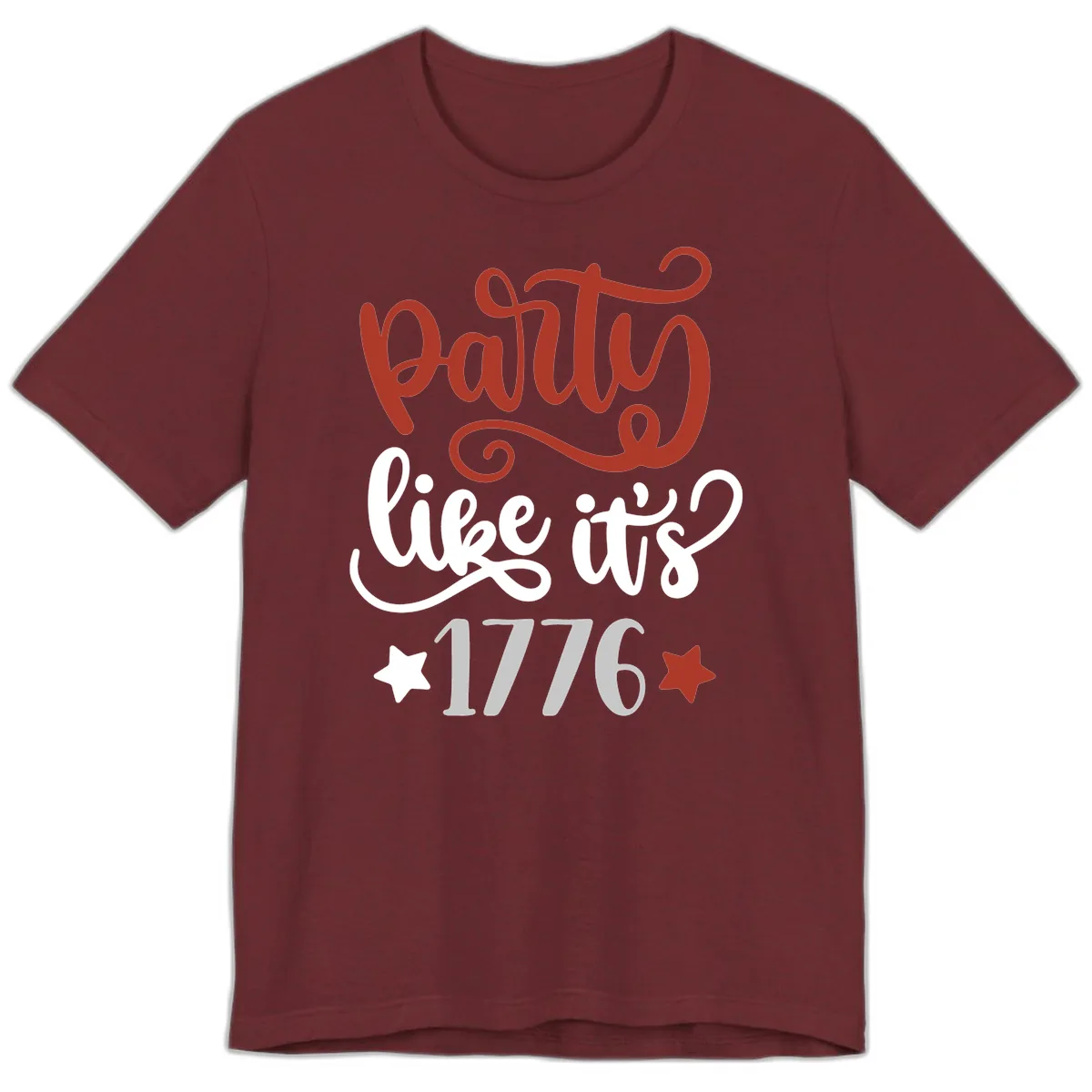 Party Like It's 1776 Celebration Design Premium T-Shirt in Heather Cardinal