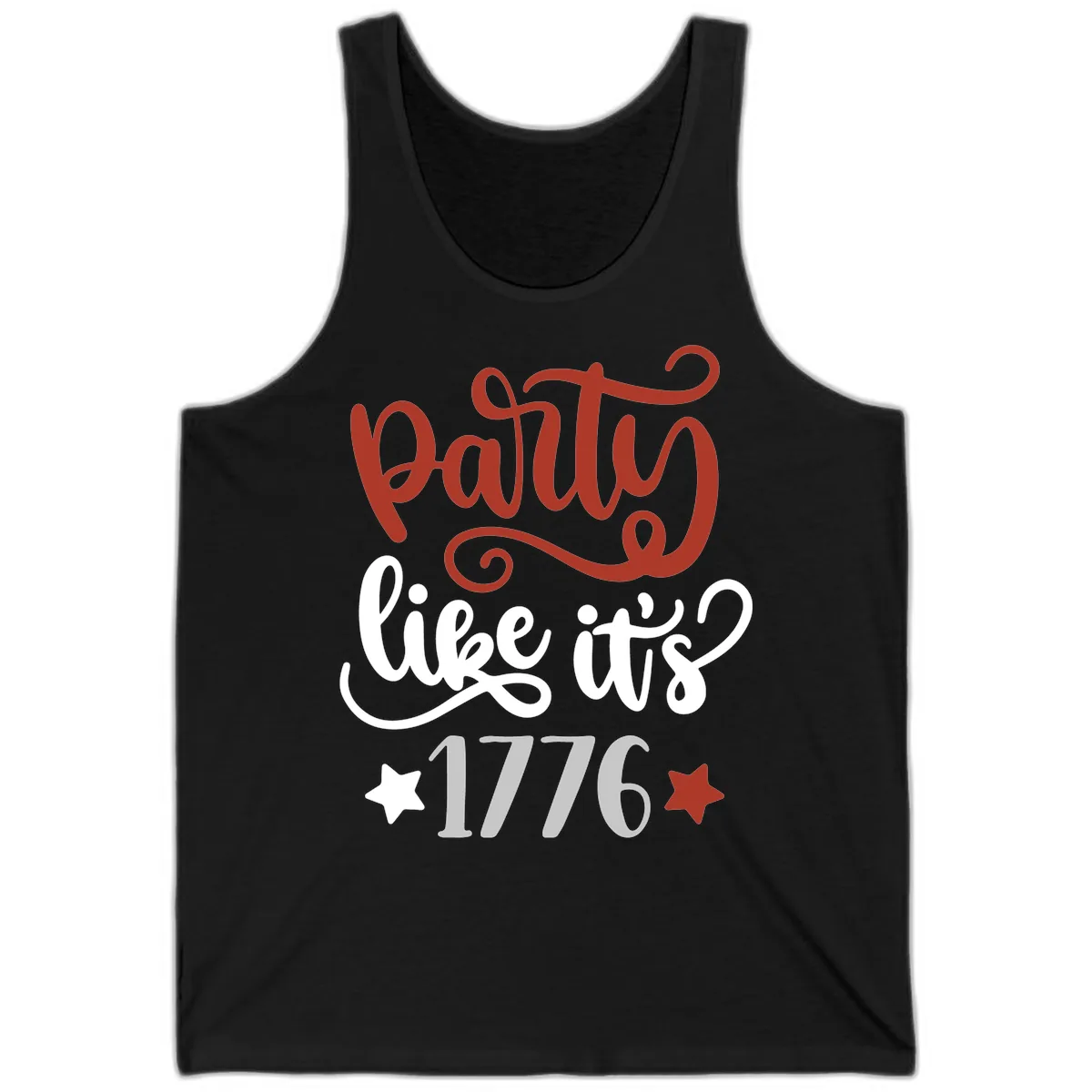 Party Like It's 1776 Celebration Design Tank in Black