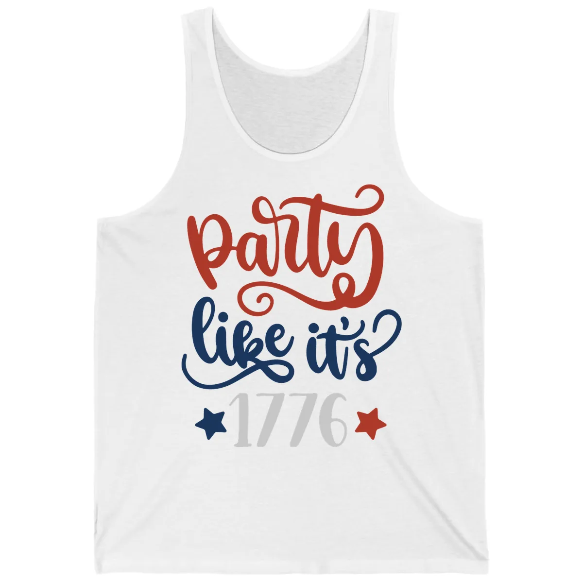 Party Like It's 1776 Celebration Design Tank in White