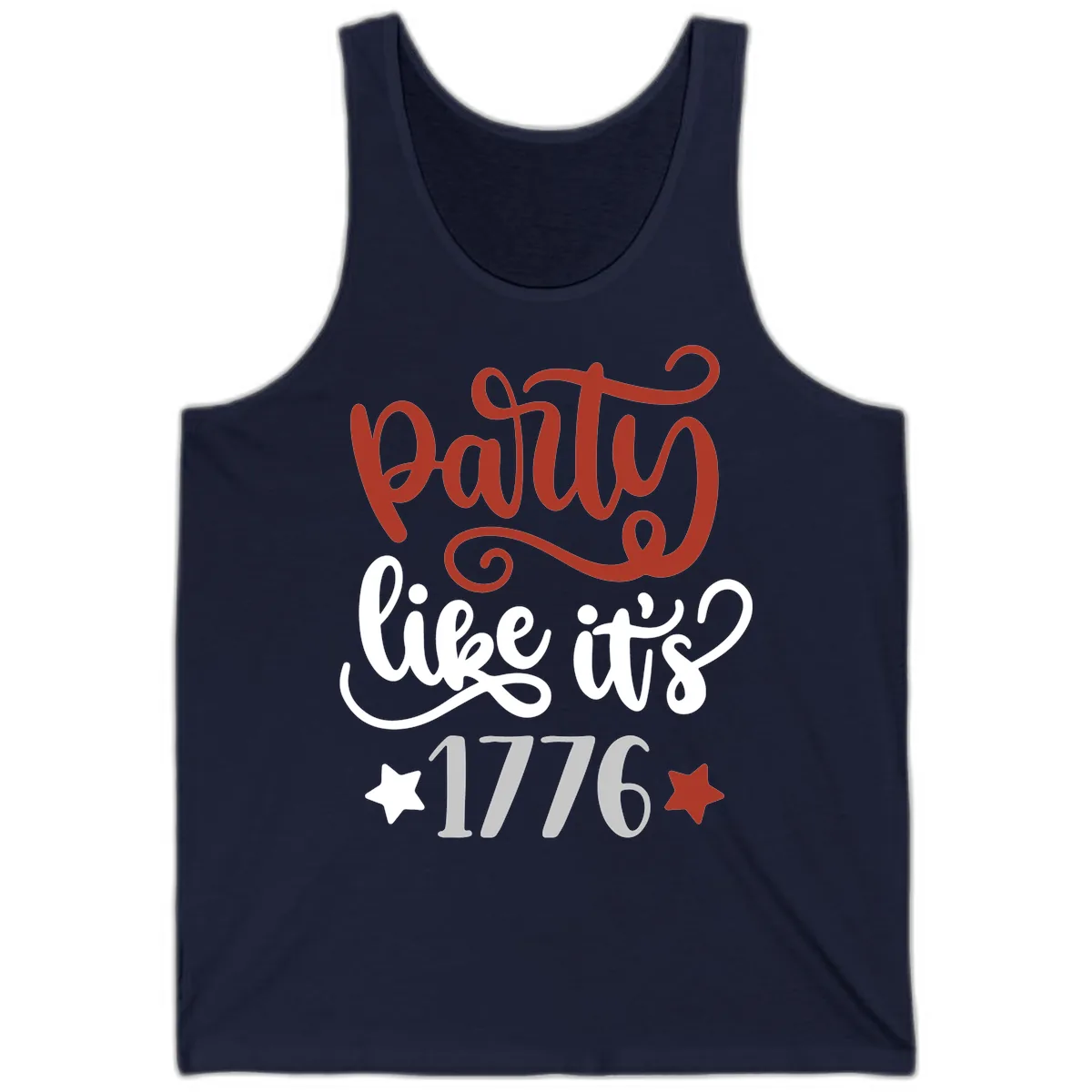 Party Like It's 1776 Celebration Design Tank in Navy