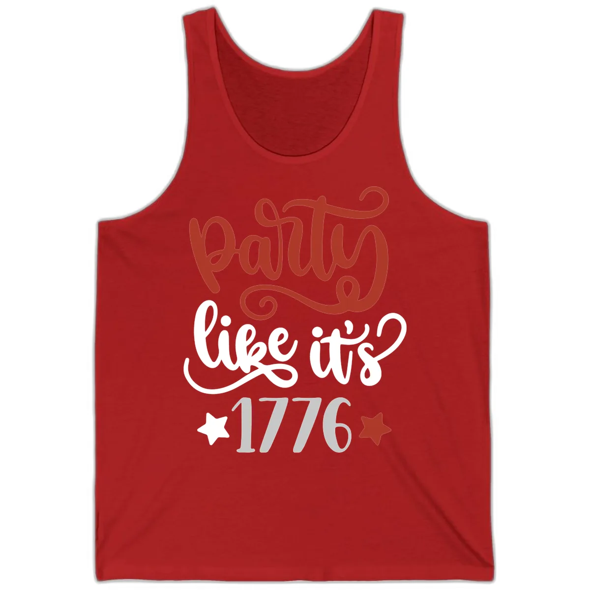 Party Like It's 1776 Celebration Design Tank in Red
