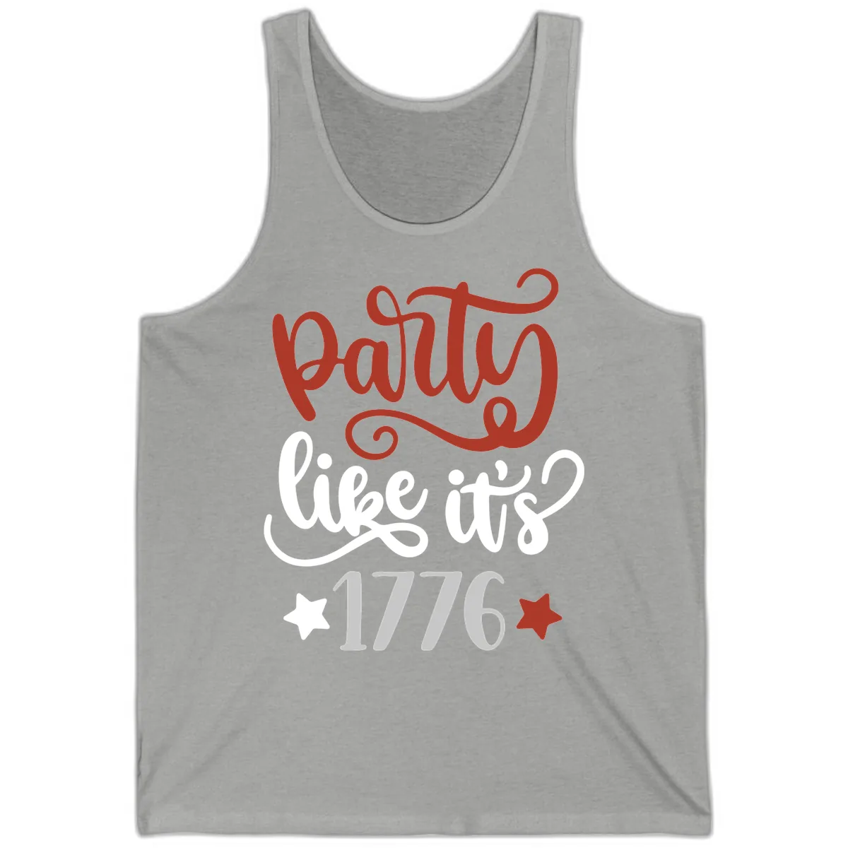 Party Like It's 1776 Celebration Design Tank in Athletic Heather