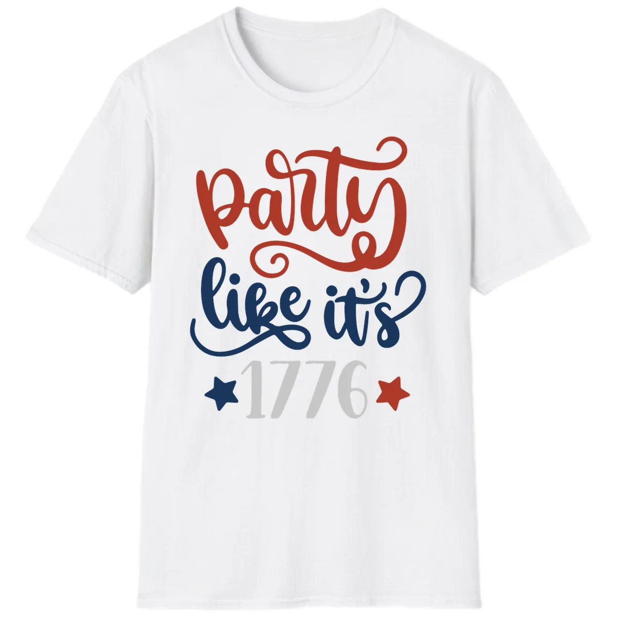 Party Like It's 1776 Celebration Design T-Shirt in White