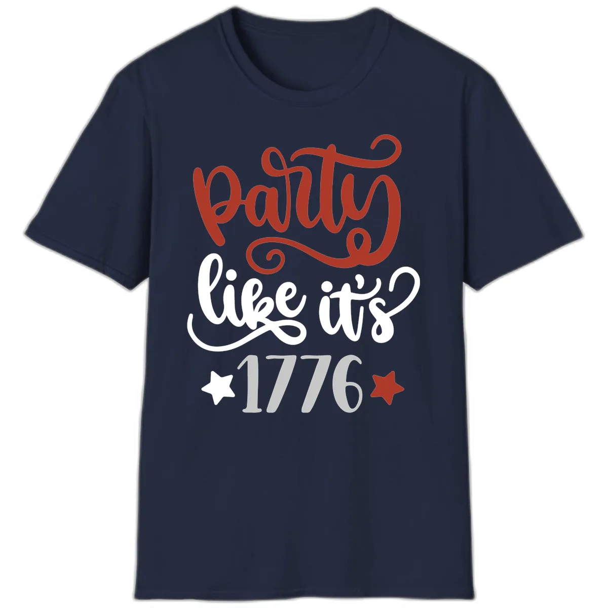 Party Like It's 1776 Celebration Design T-Shirt in Navy
