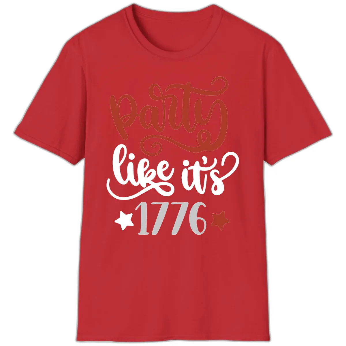 Party Like It's 1776 Celebration Design T-Shirt in Red