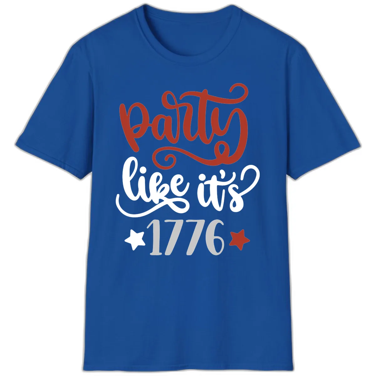 Party Like It's 1776 Celebration Design T-Shirt in Royal