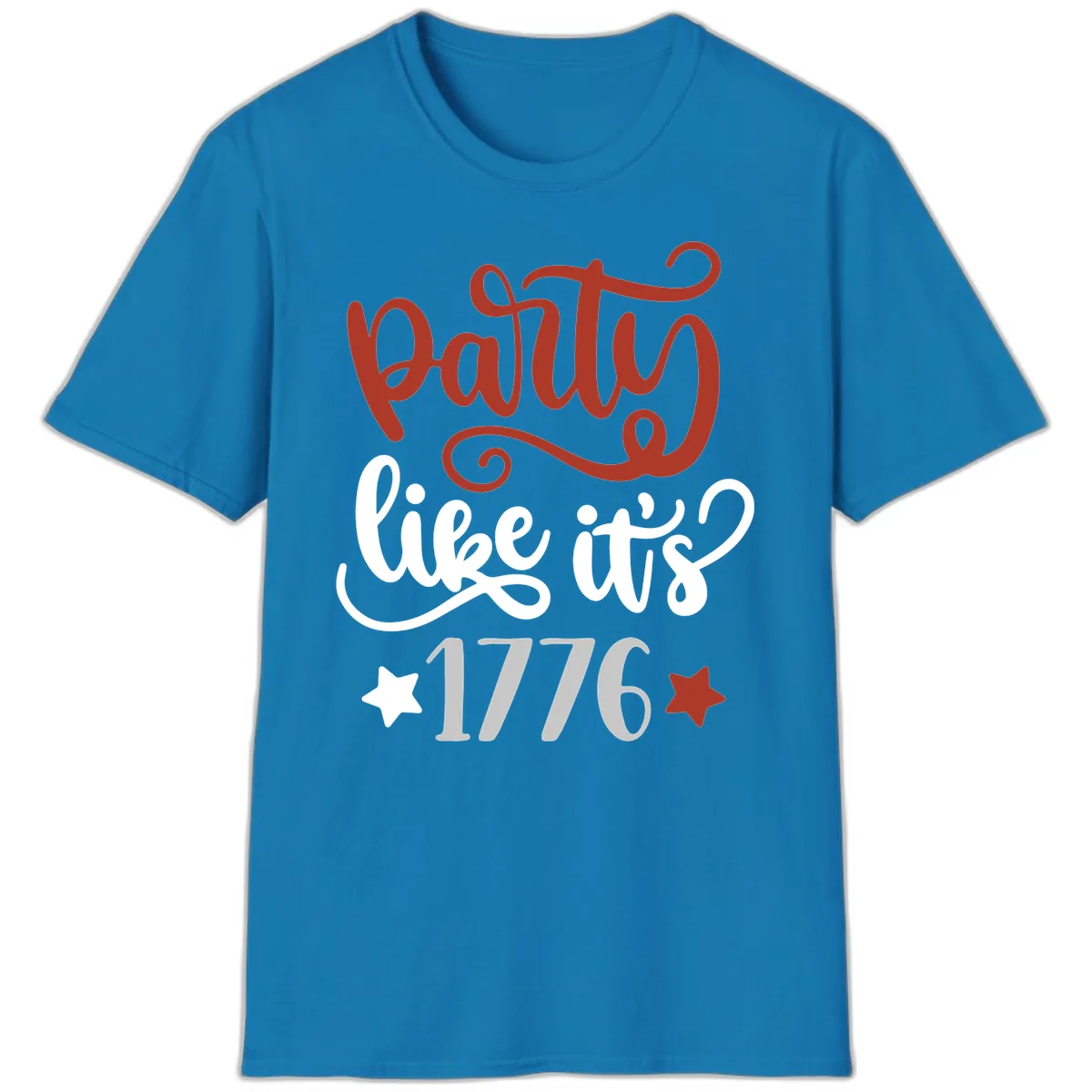 Party Like It's 1776 Celebration Design T-Shirt in Sapphire
