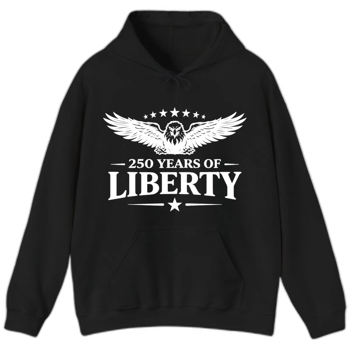 250 Years Of Liberty Eagle Celebration Hoodie in Black