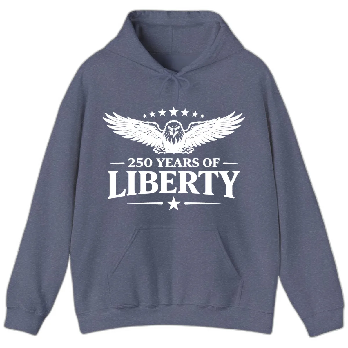 250 Years Of Liberty Eagle Celebration Hoodie in Heather Navy