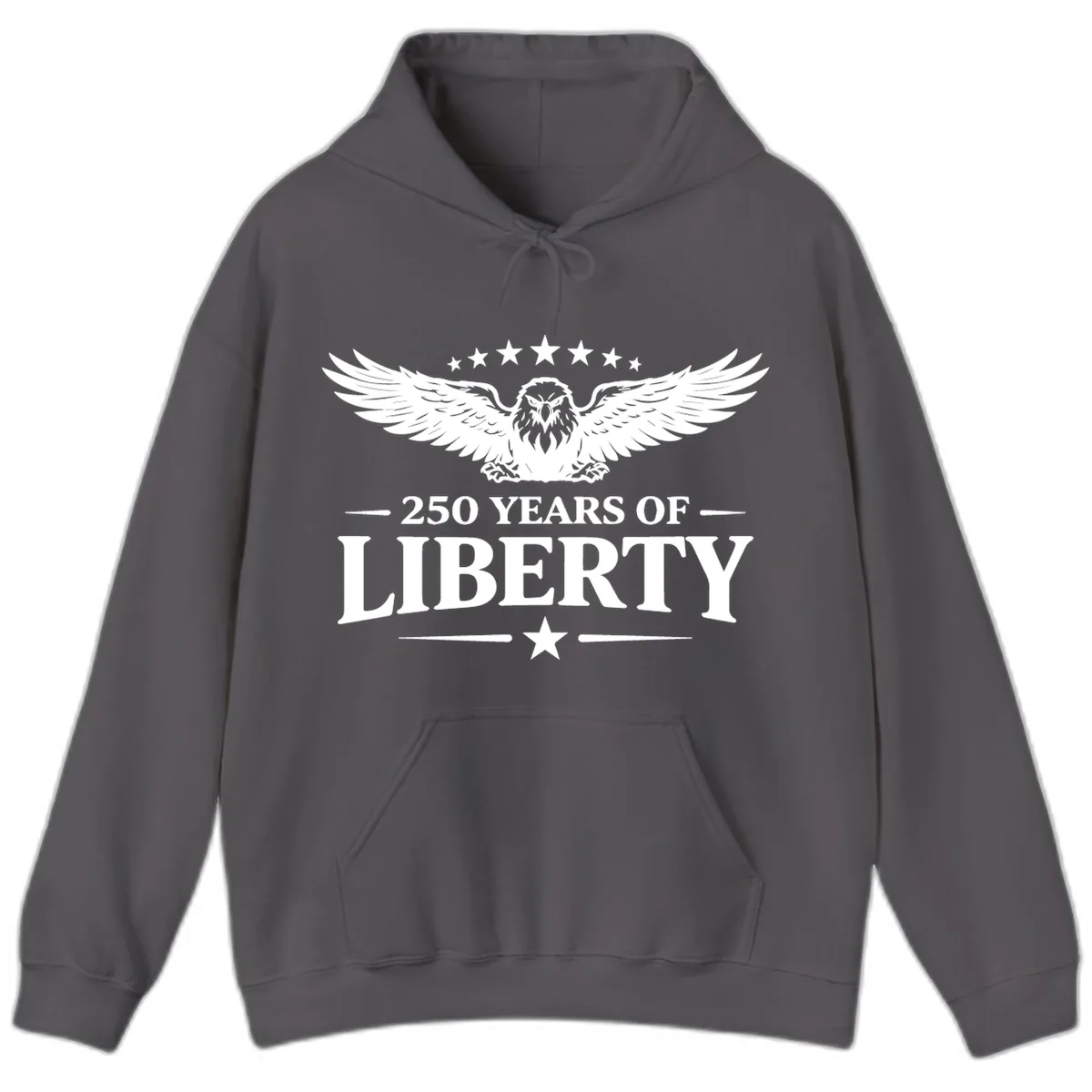 250 Years Of Liberty Eagle Celebration Hoodie in Charcoal