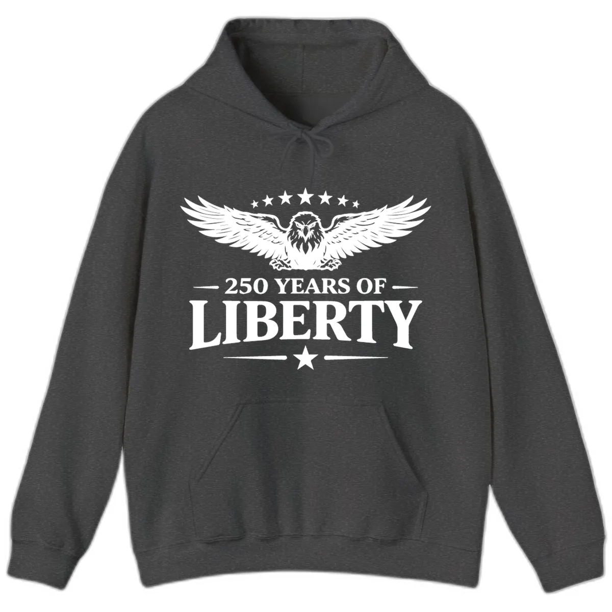 250 Years Of Liberty Eagle Celebration Hoodie in Dark Heather