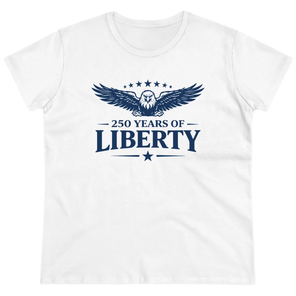 250 Years Of Liberty Eagle Celebration Ladies Tee in White