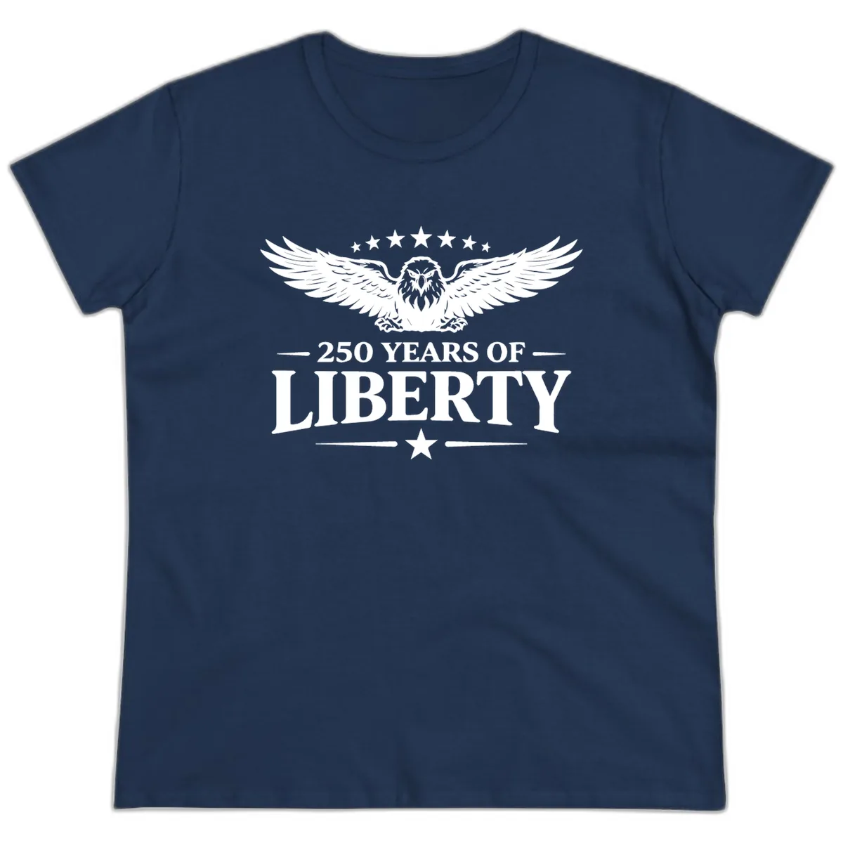 250 Years Of Liberty Eagle Celebration Ladies Tee in Navy