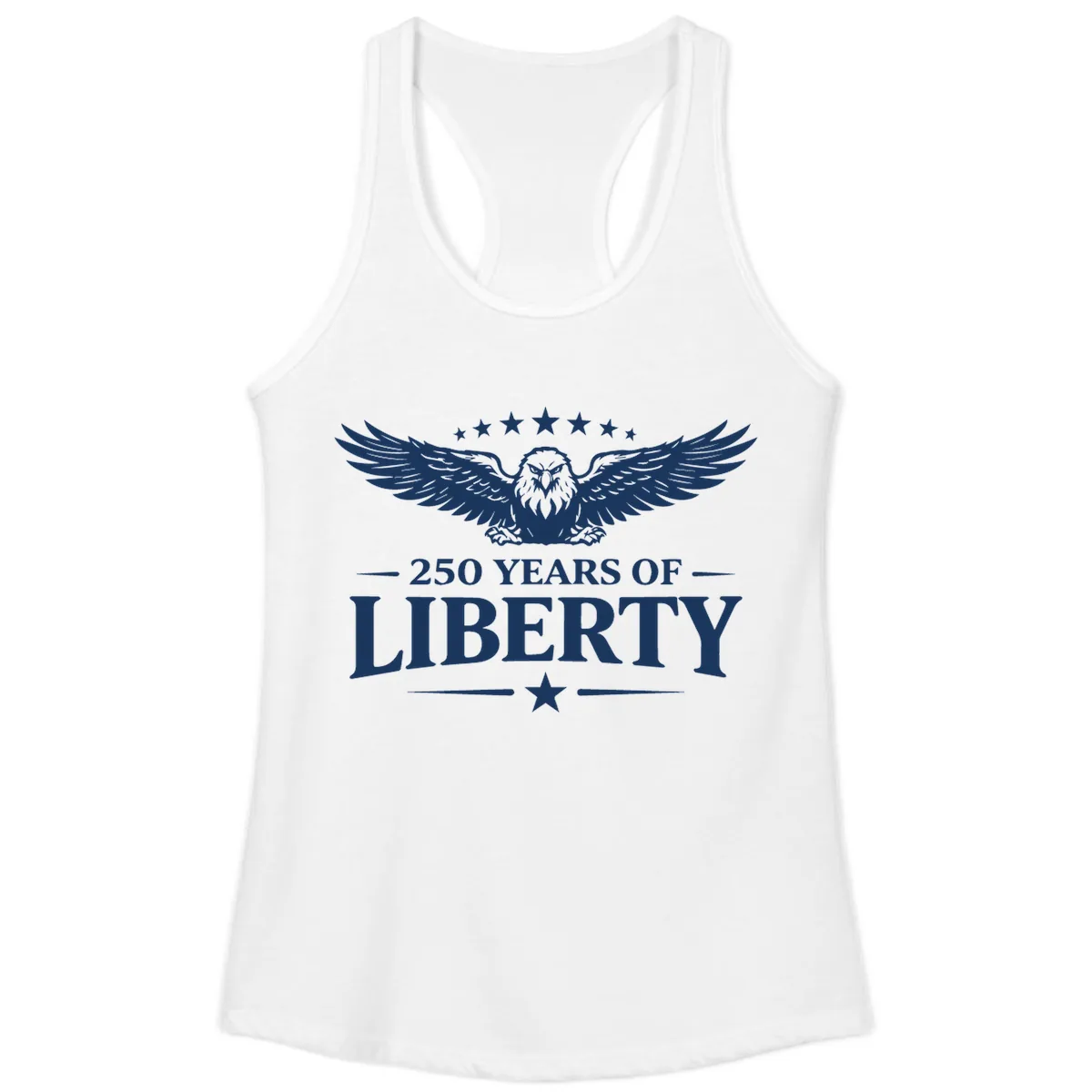 250 Years Of Liberty Eagle Celebration Ladies Tank in White