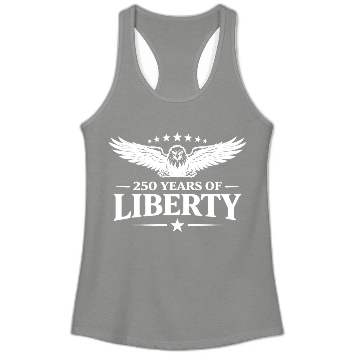 250 Years Of Liberty Eagle Celebration Ladies Tank in Heather Grey