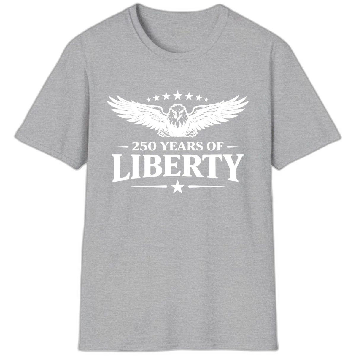 250 Years Of Liberty Eagle Celebration T-Shirt in Sport Grey
