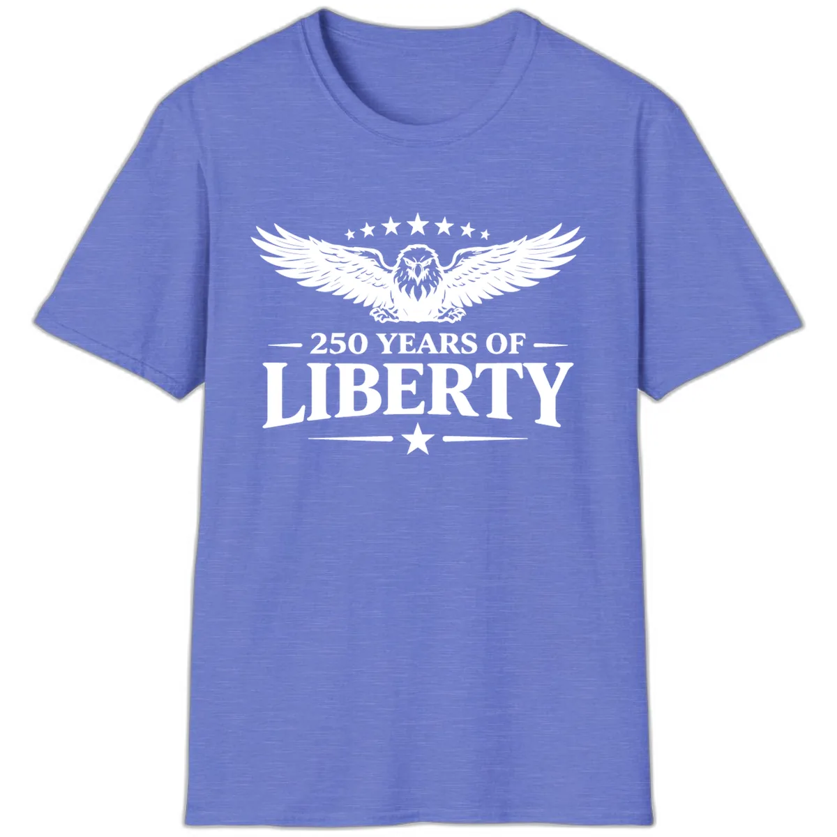 250 Years Of Liberty Eagle Celebration T-Shirt in Heather Royal