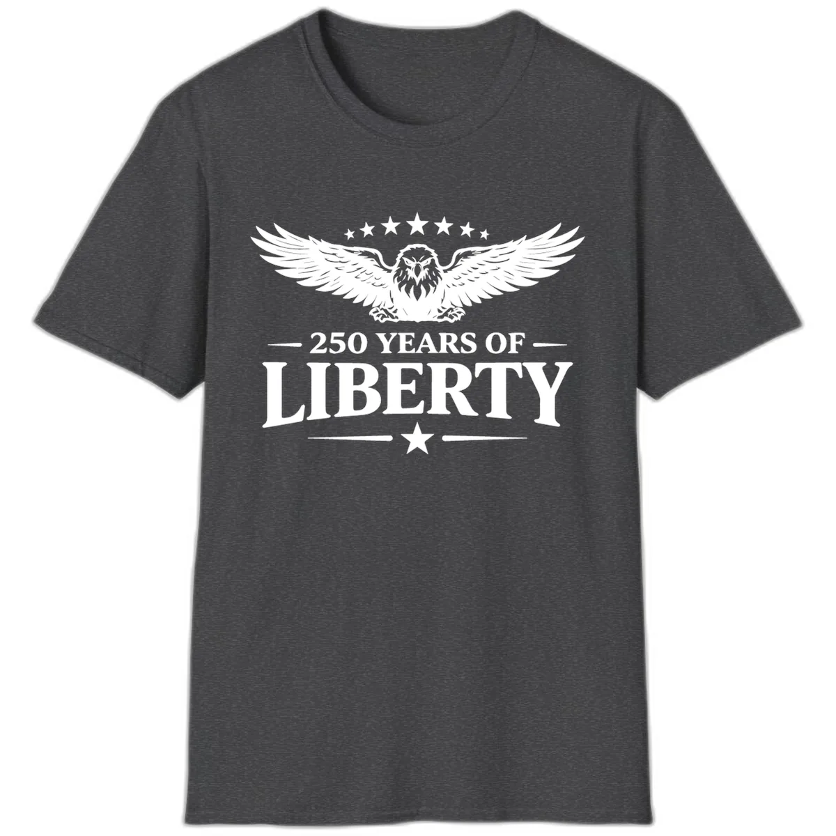250 Years Of Liberty Eagle Celebration T-Shirt in Dark Heather