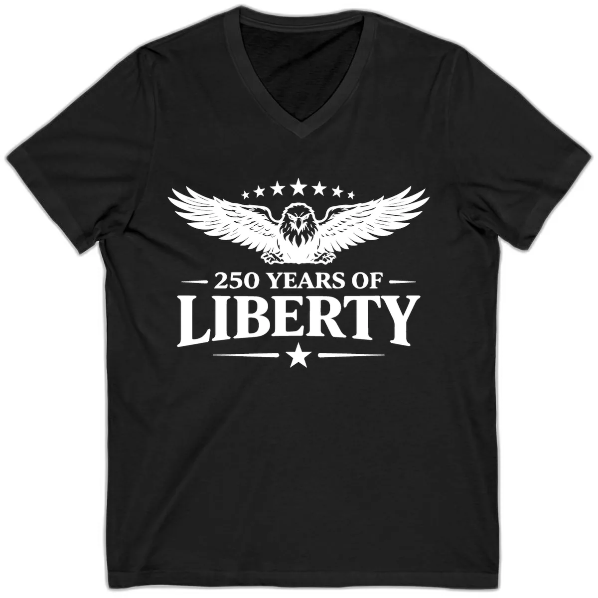 250 Years Of Liberty Eagle Celebration V-Neck in Black