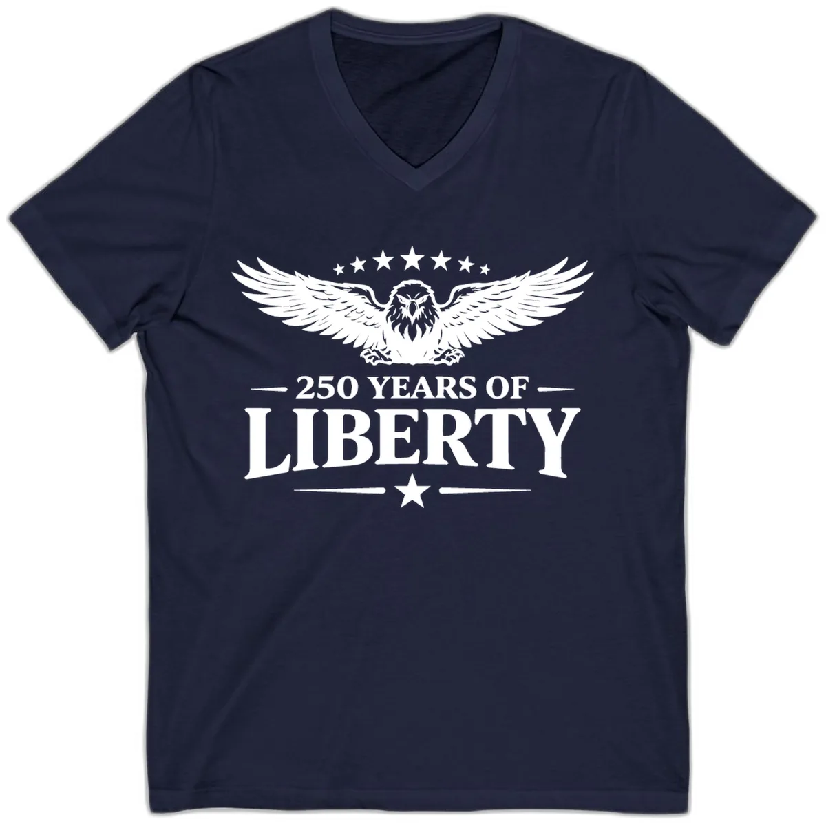 250 Years Of Liberty Eagle Celebration V-Neck in Navy