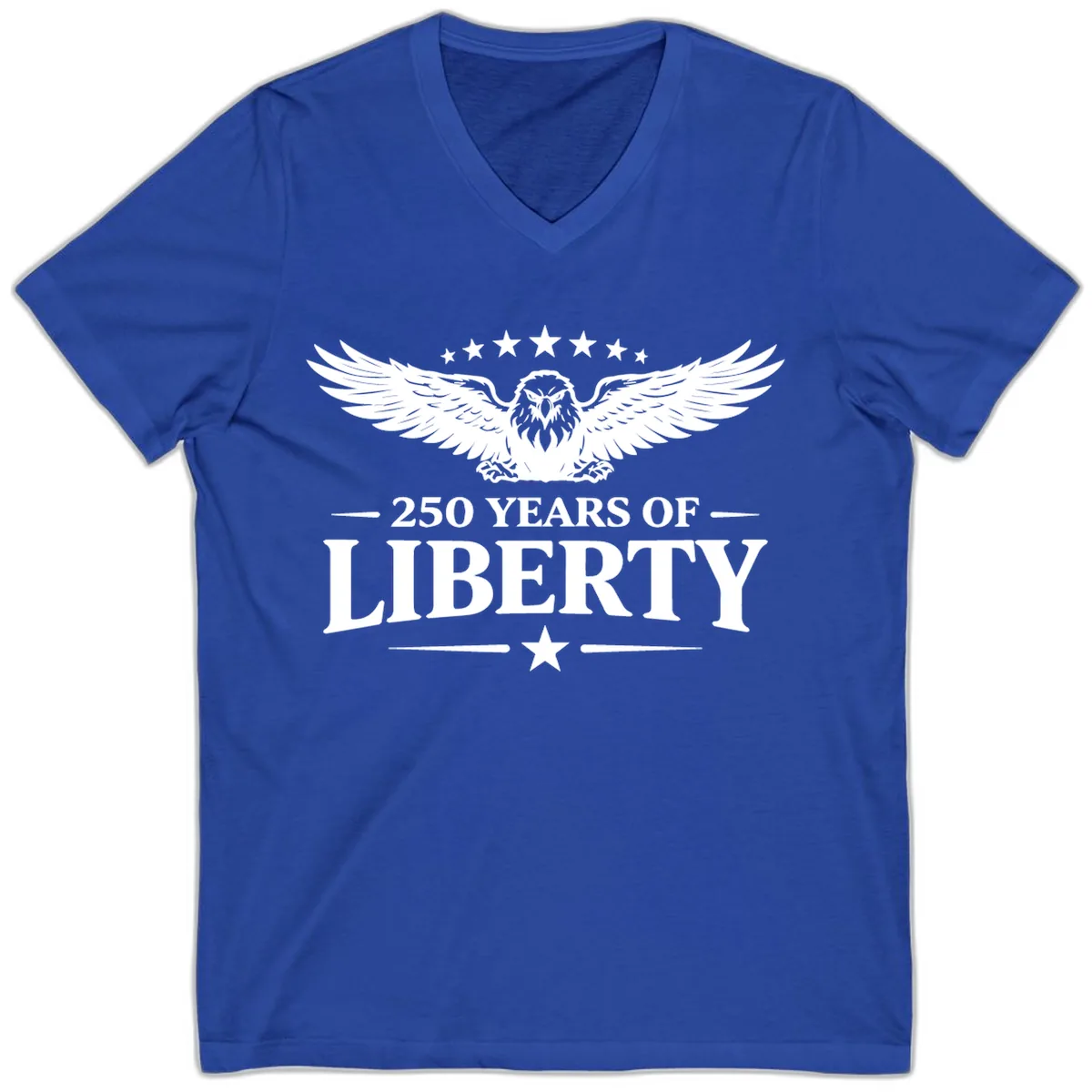 250 Years Of Liberty Eagle Celebration V-Neck in True Royal