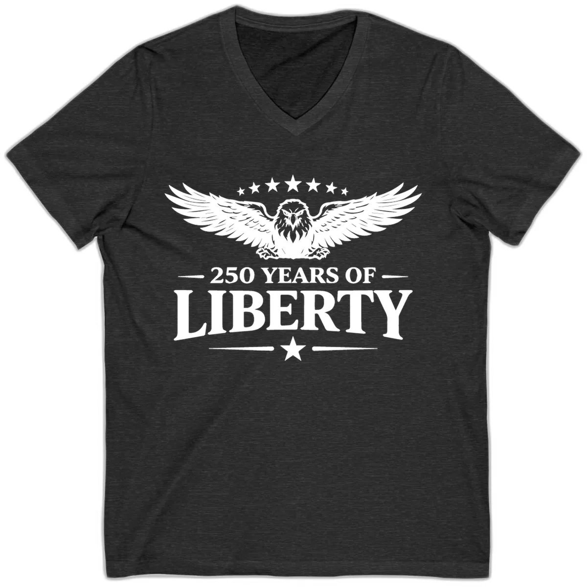 250 Years Of Liberty Eagle Celebration V-Neck in Dark Grey Heather