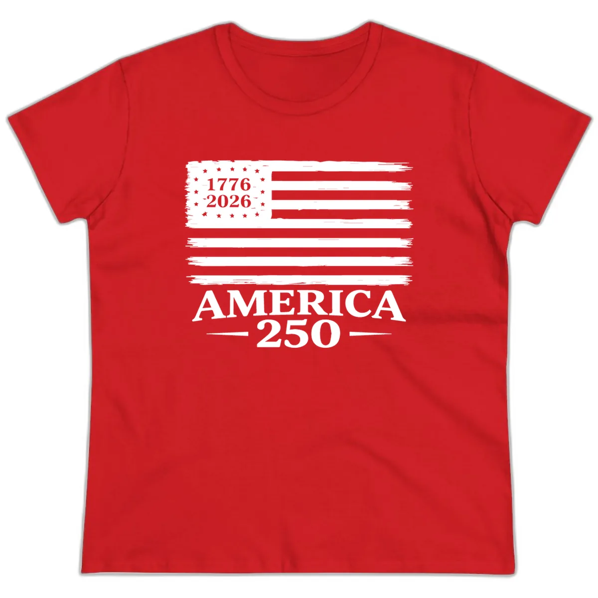 America 250th Anniversary Celebration Ladies Tee in Red
