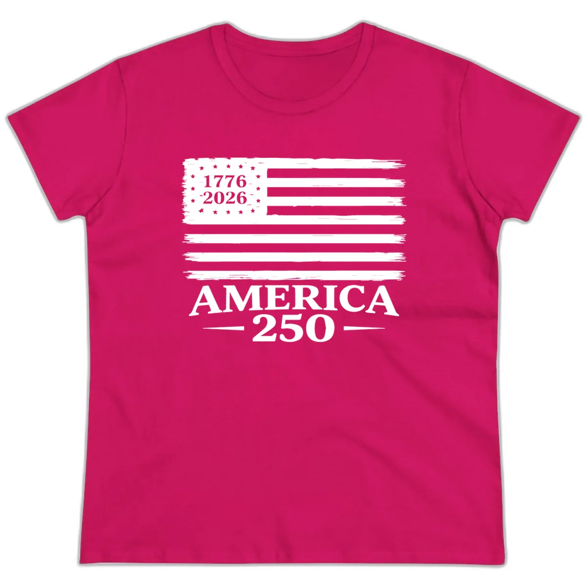 America 250th Anniversary Celebration Ladies Tee in Heliconia