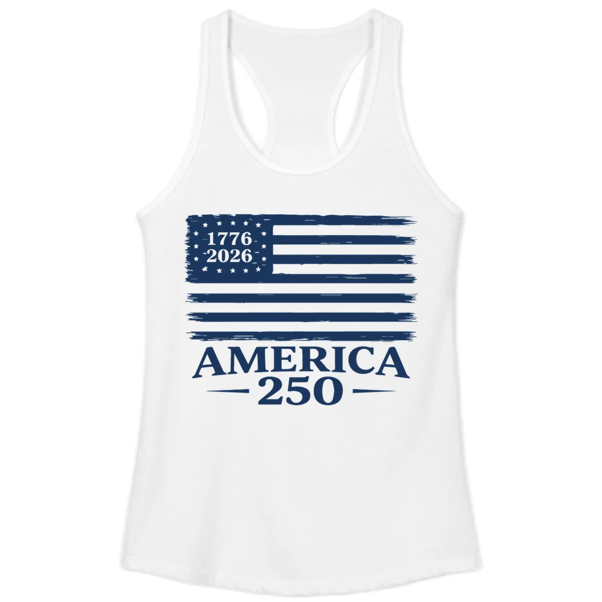 America 250th Anniversary Celebration Ladies Tank in White
