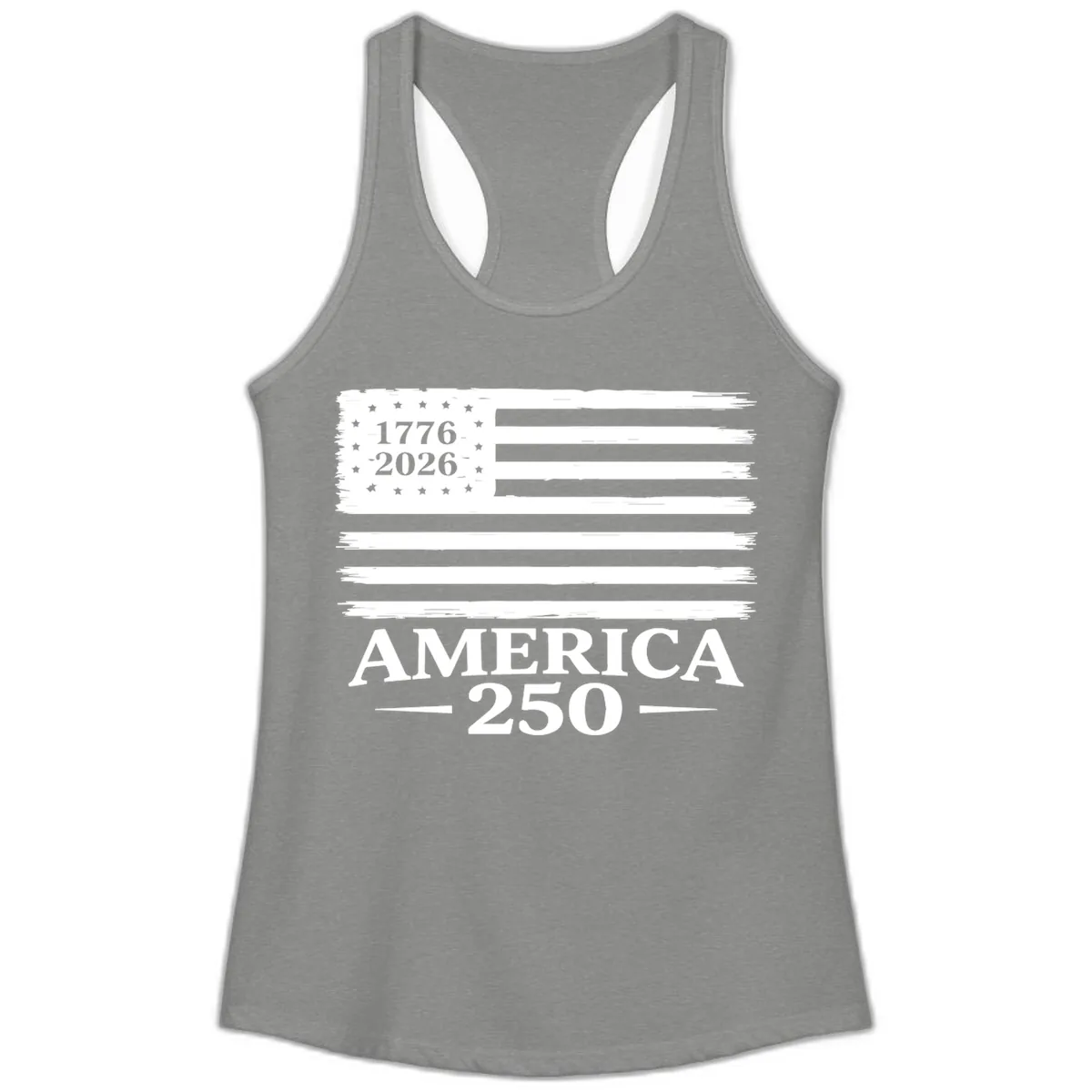 America 250th Anniversary Celebration Ladies Tank in Heather Grey