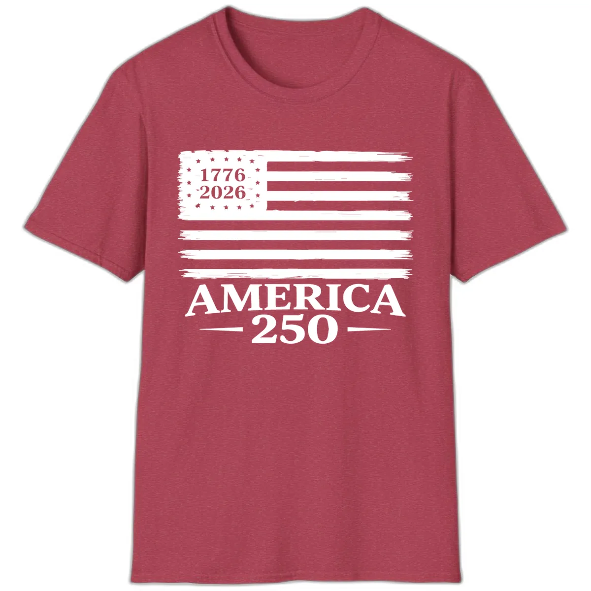 America 250th Anniversary Celebration T-Shirt in Heather Cardinal