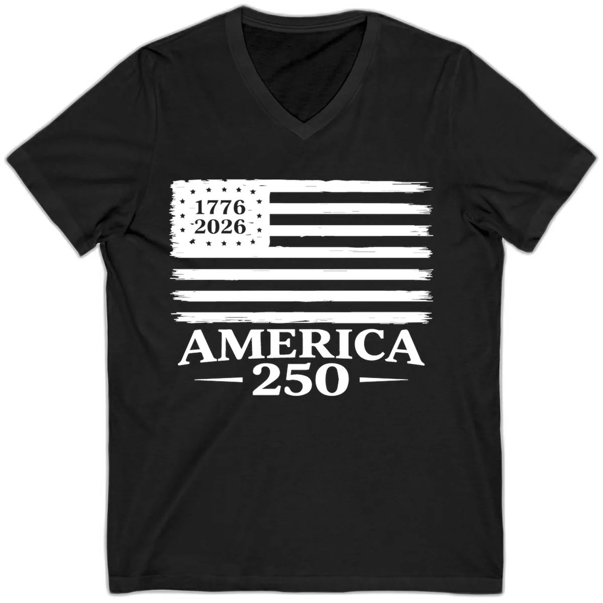 America 250th Anniversary Celebration V-Neck in Black
