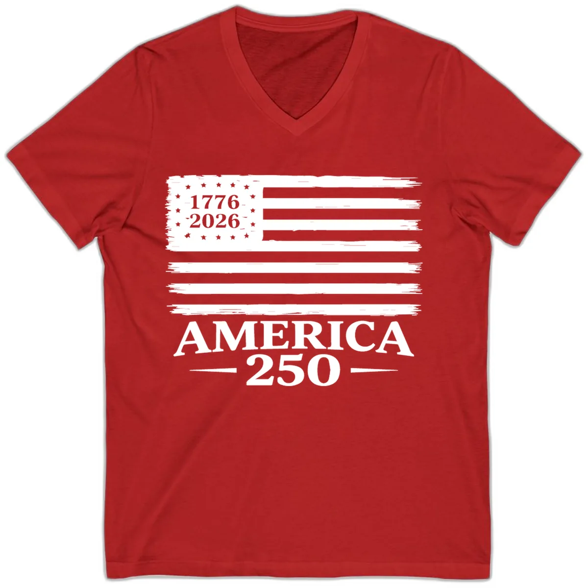 America 250th Anniversary Celebration V-Neck in Red