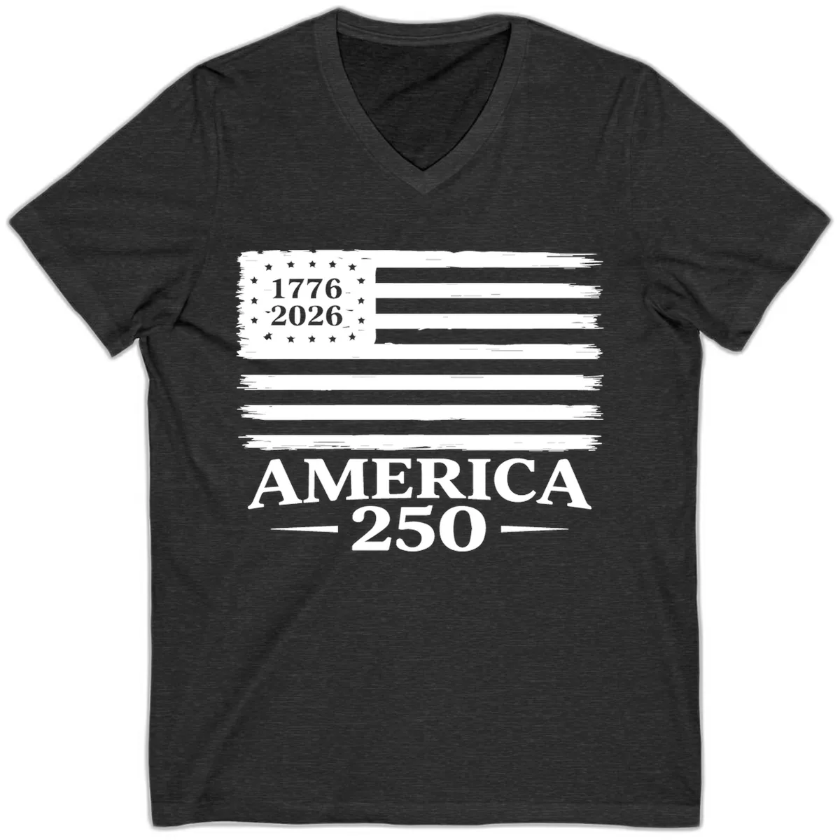 America 250th Anniversary Celebration V-Neck in Dark Grey Heather