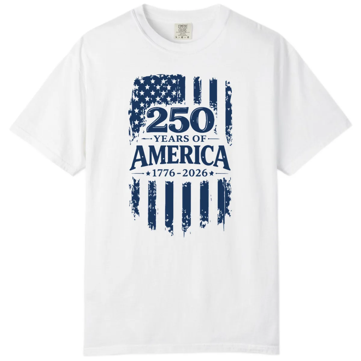 250 Years Of America Celebration Comfort Color T-Shirt in White