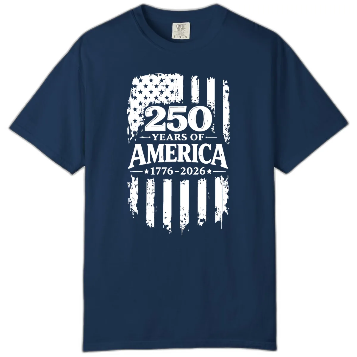 250 Years Of America Celebration Comfort Color T-Shirt in Navy