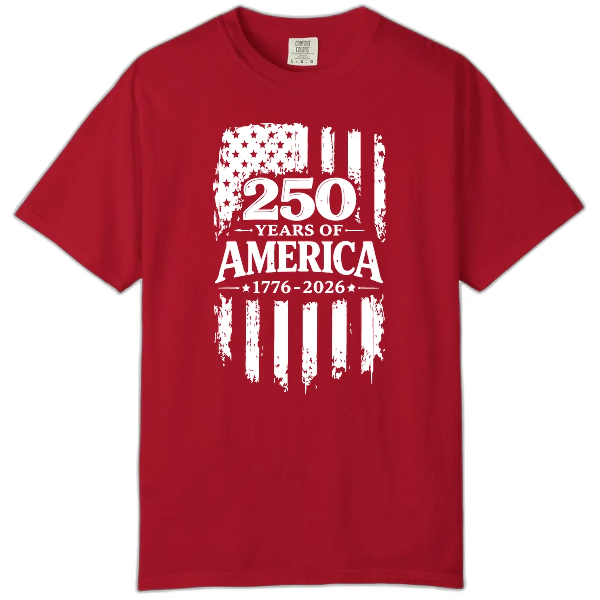 250 Years Of America Celebration Comfort Color T-Shirt in Red