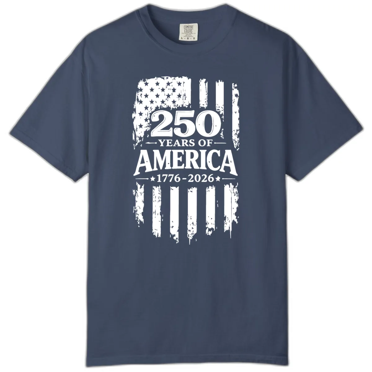 250 Years Of America Celebration Comfort Color T-Shirt in Midnight