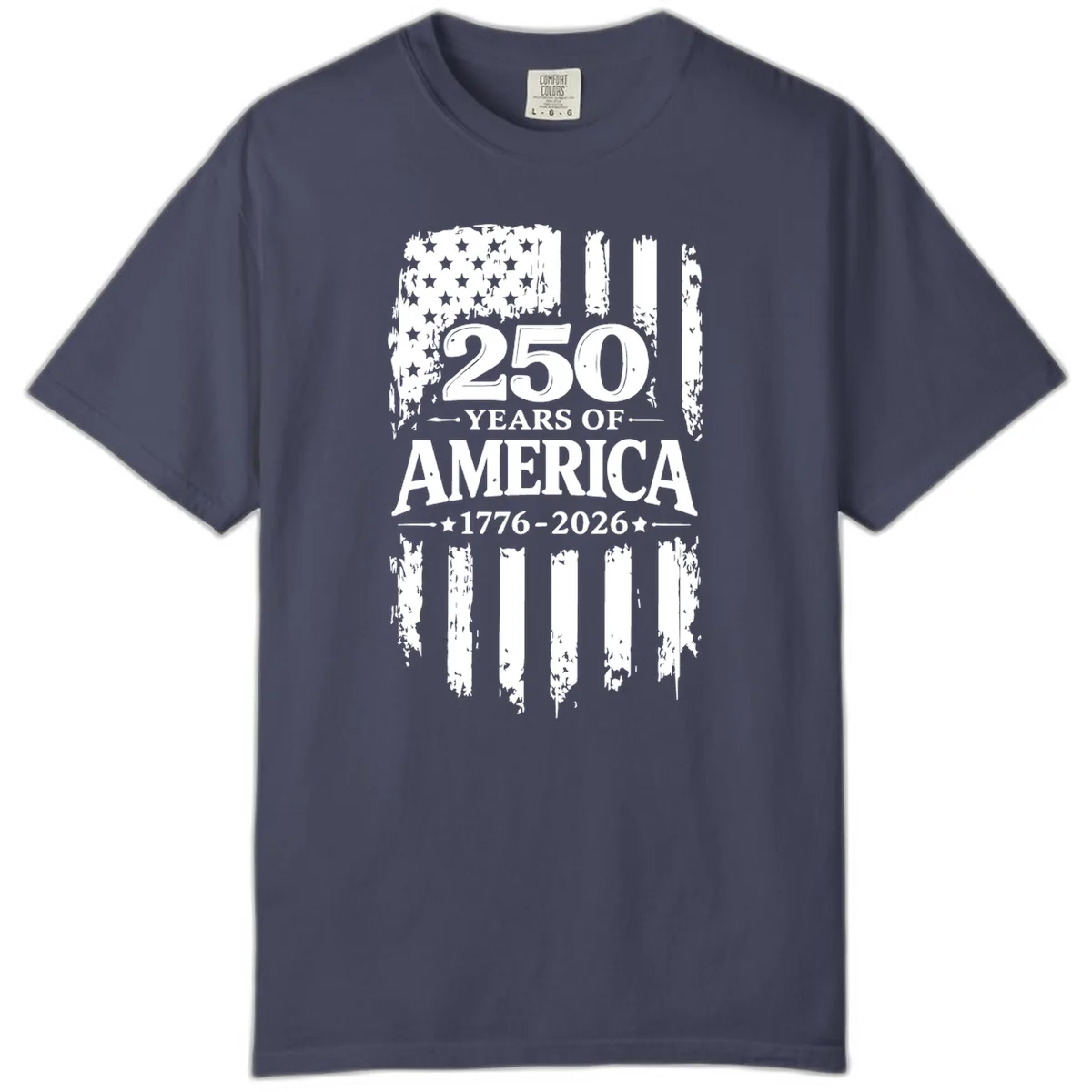 250 Years Of America Celebration Comfort Color T-Shirt in Denim
