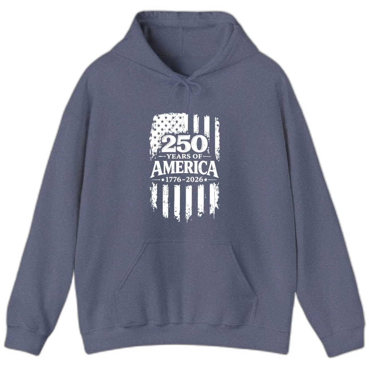 250 Years Of America Celebration Hoodie in Heather Navy