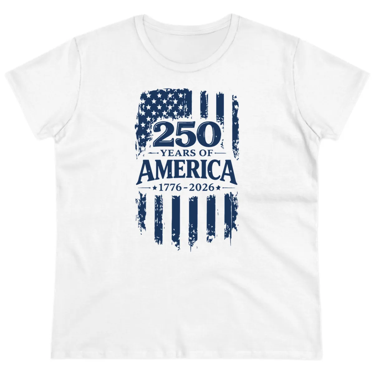 250 Years Of America Celebration Ladies Tee in White