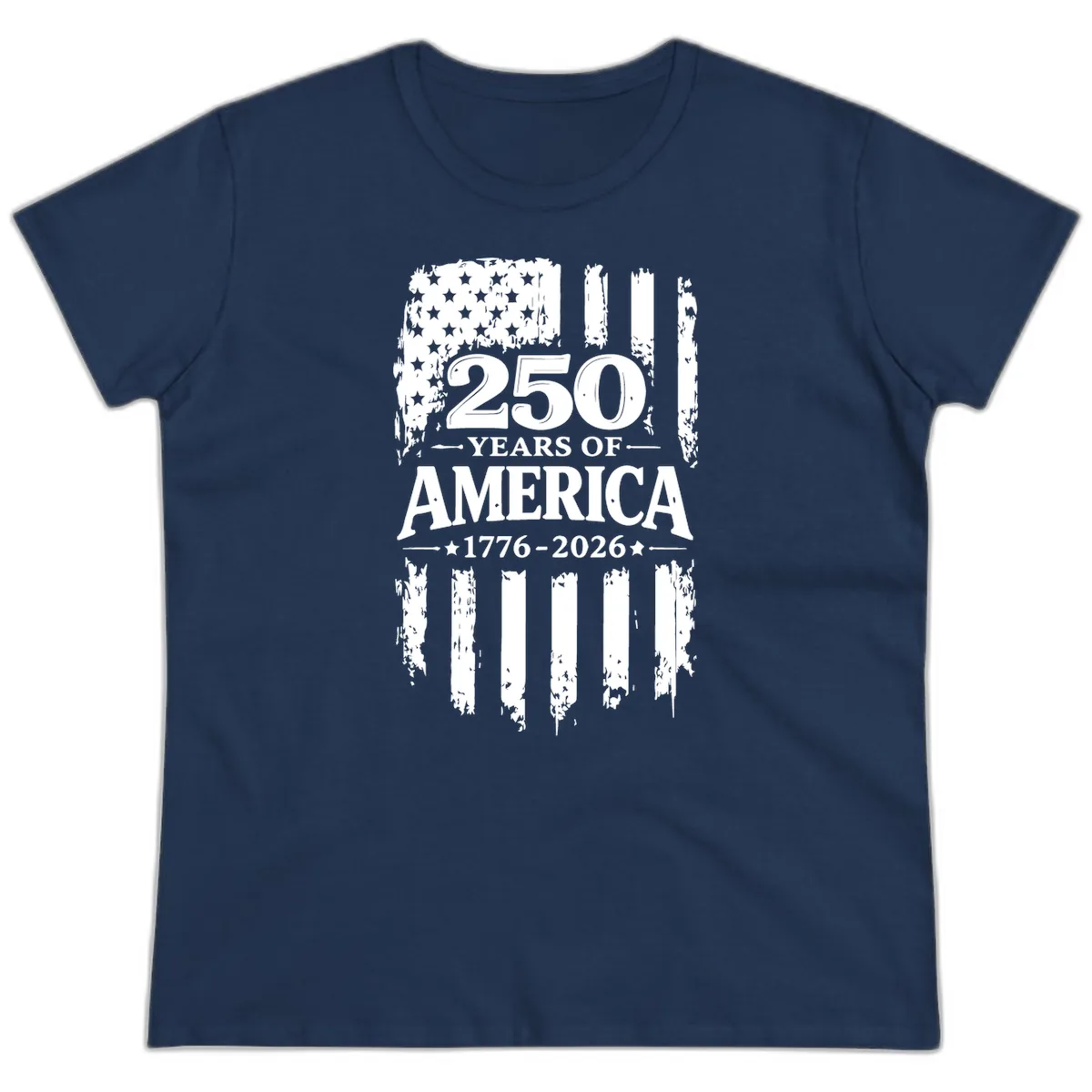 250 Years Of America Celebration Ladies Tee in Navy