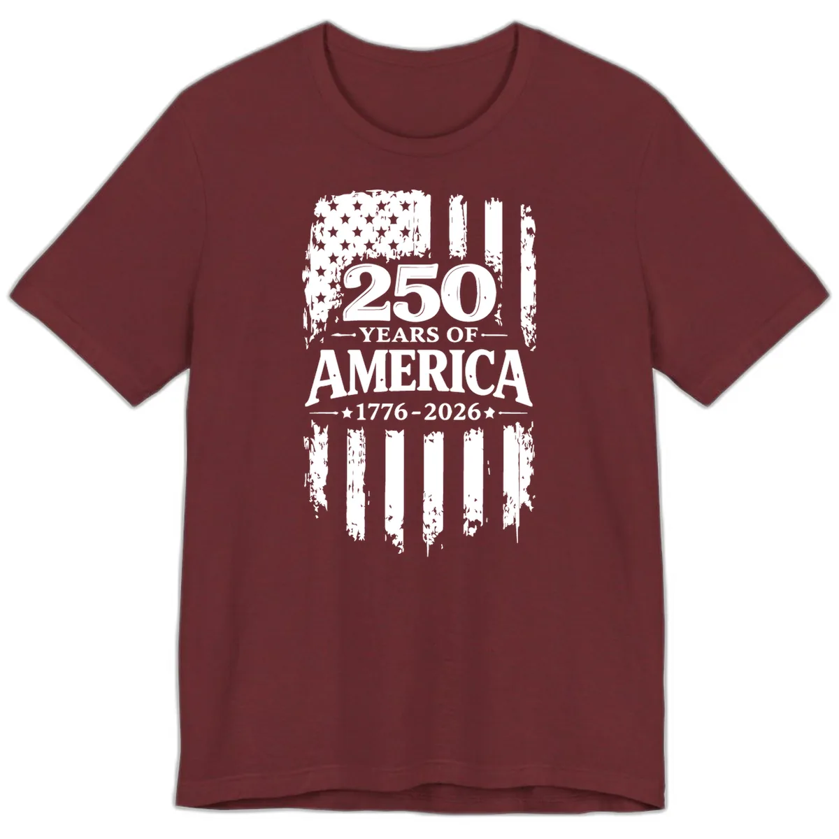 250 Years Of America Celebration Premium T-Shirt in Heather Cardinal