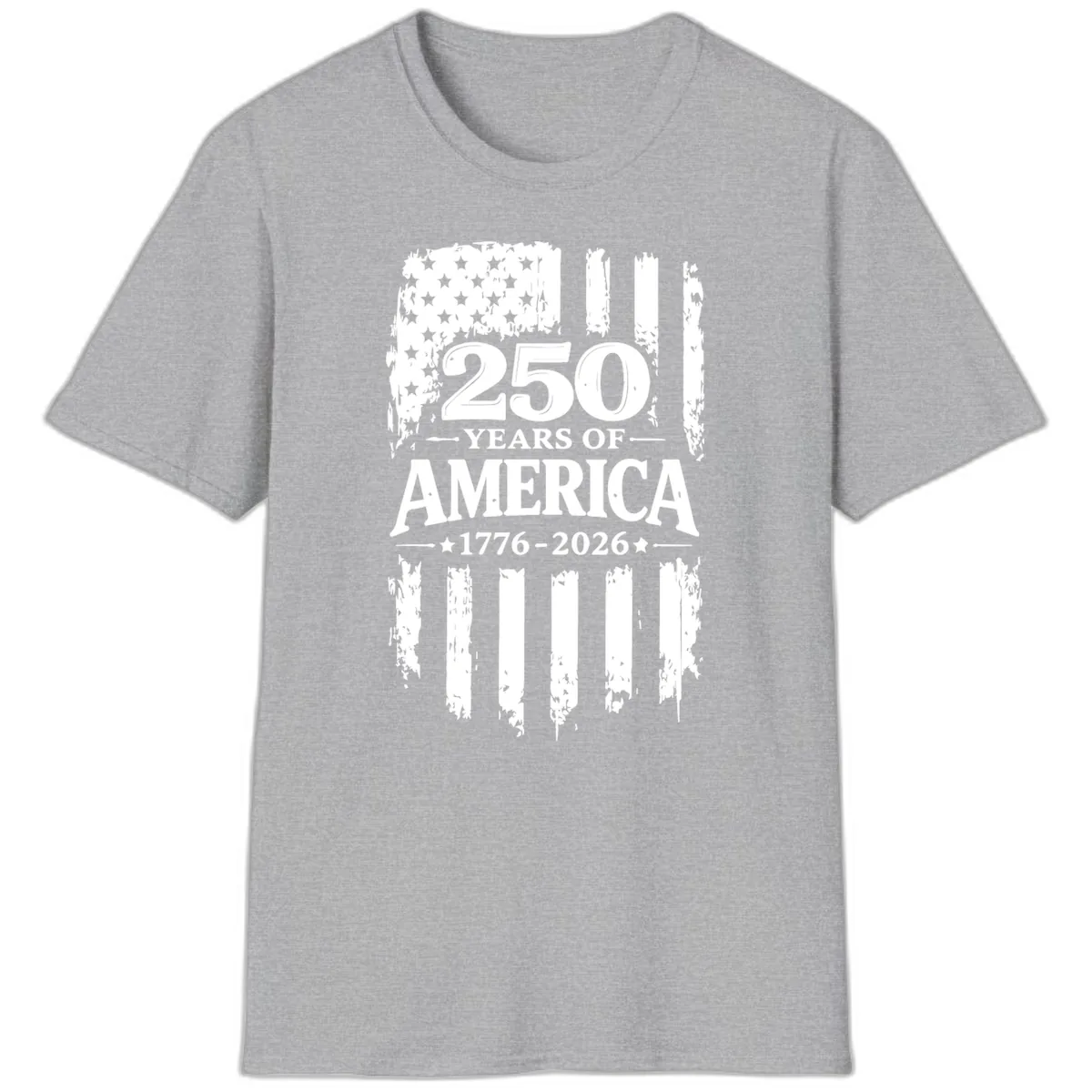 250 Years Of America Celebration T-Shirt in Sport Grey