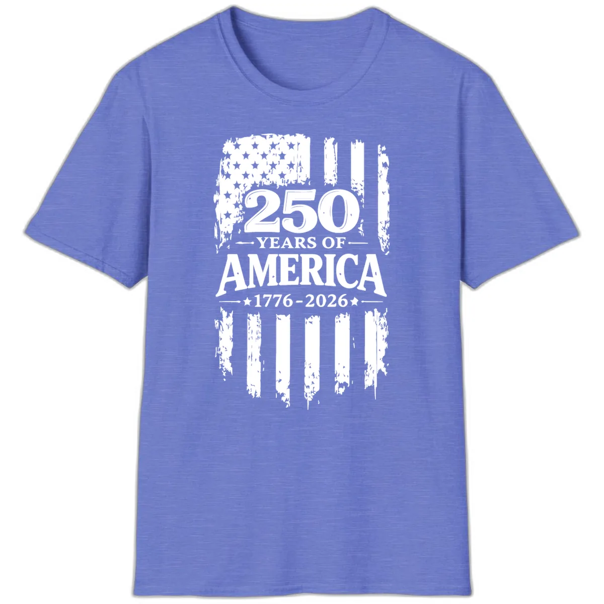 250 Years Of America Celebration T-Shirt in Heather Royal
