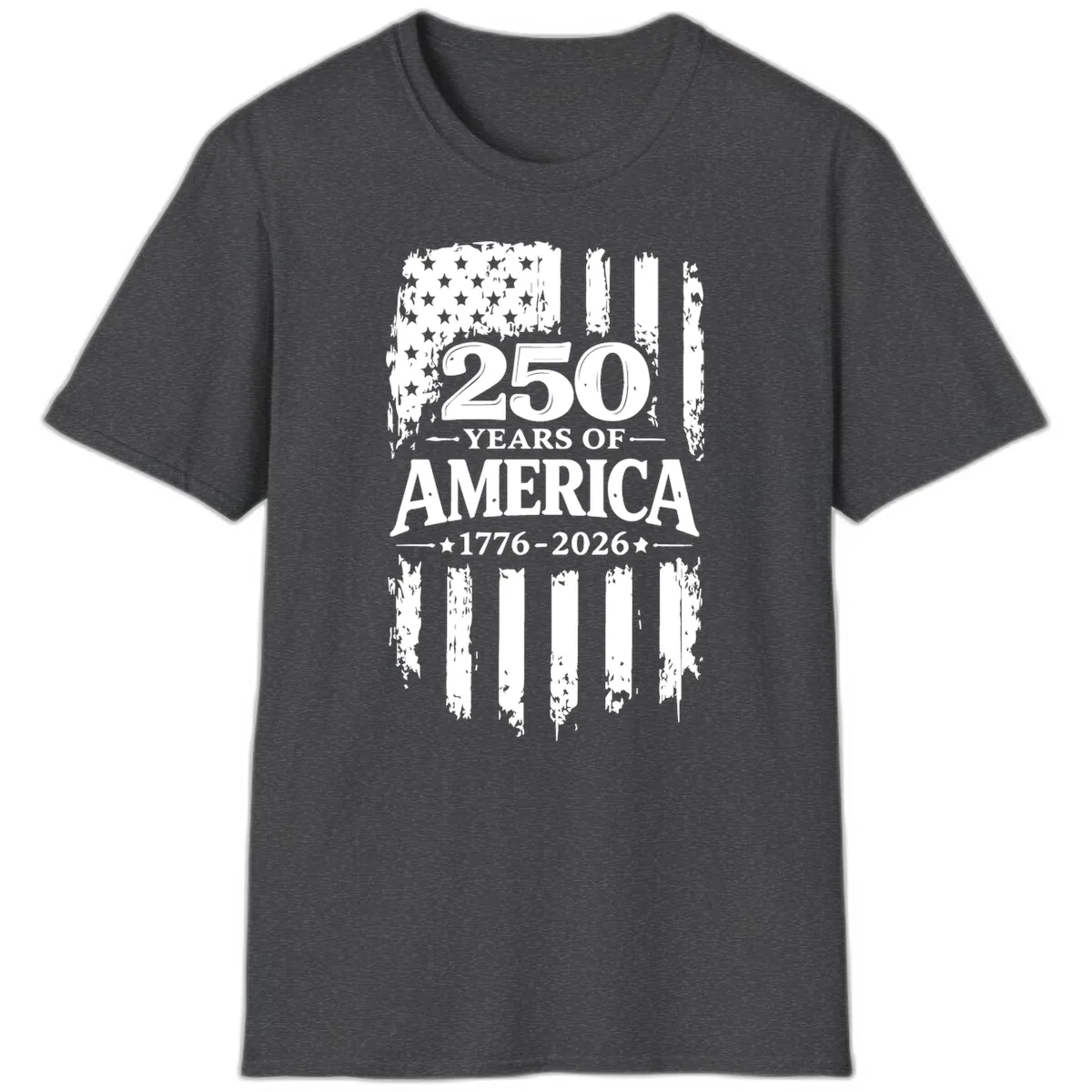 250 Years Of America Celebration T-Shirt in Dark Heather